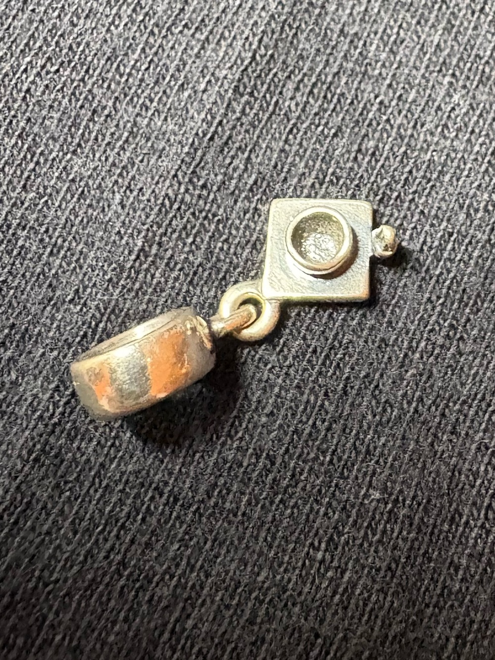 Sterling Silver Dangle Charm in Gold Tone - Picture 3 of 5